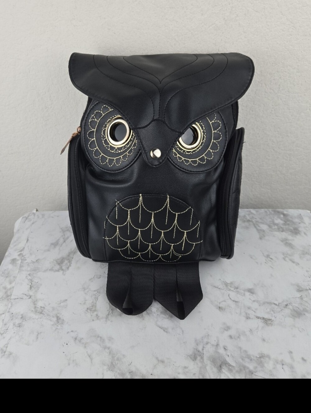 Black Owl-Accent Women's Backpack